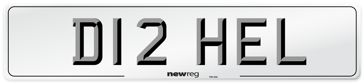 D12 HEL Number Plate from New Reg
